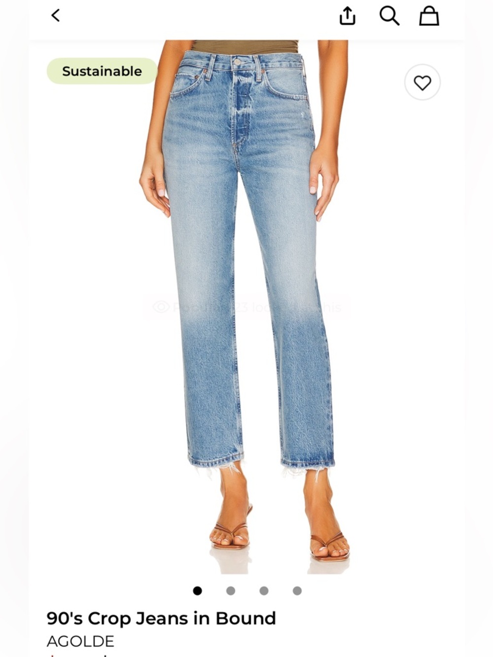 Agolde Light Blue 90's Crop Straight Jeans